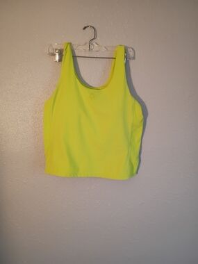 Reebok Neon Yellow Muscle Tee Crop Top